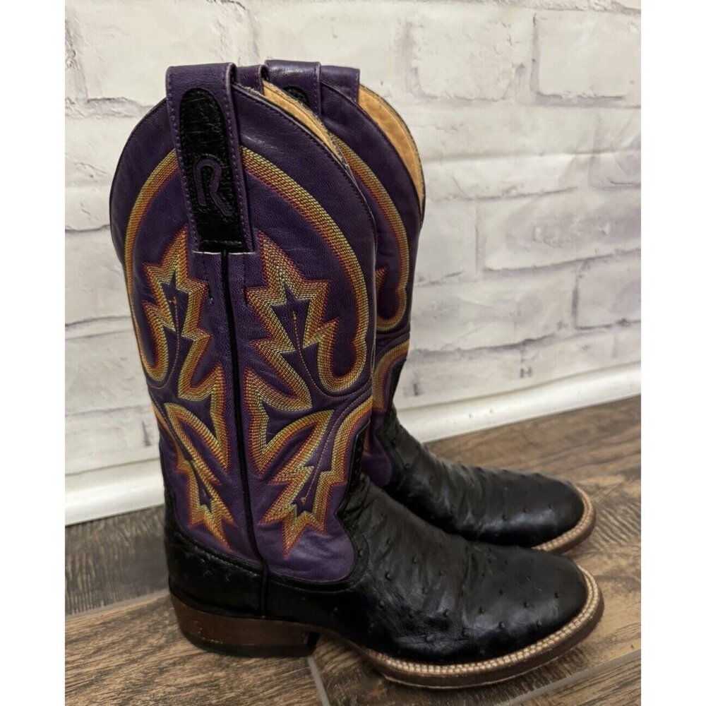 Rod Patrick Custom Hand Made Ostrich Boot Size 5AAA‎ Purple 11 Inch 2003